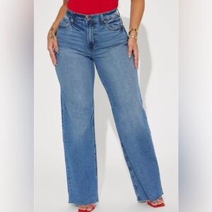 Raw hem high waist jeans